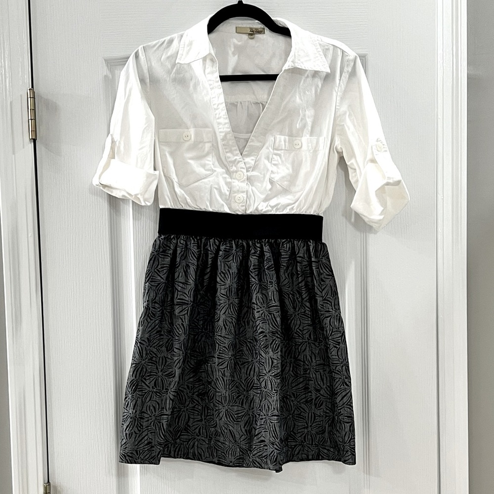 Juniors Fit and Flare Button Dress
